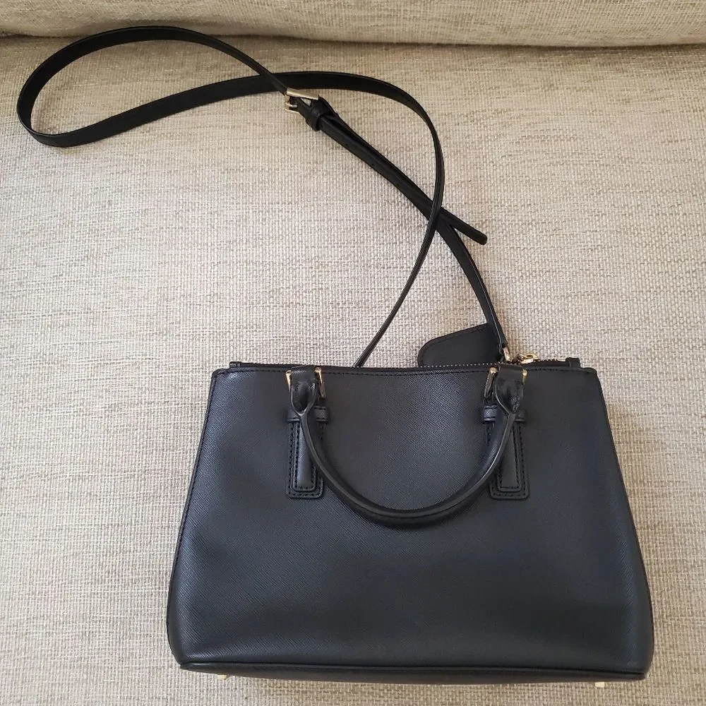 Tory Burch HFA031 Crossbody Bag Black Leather